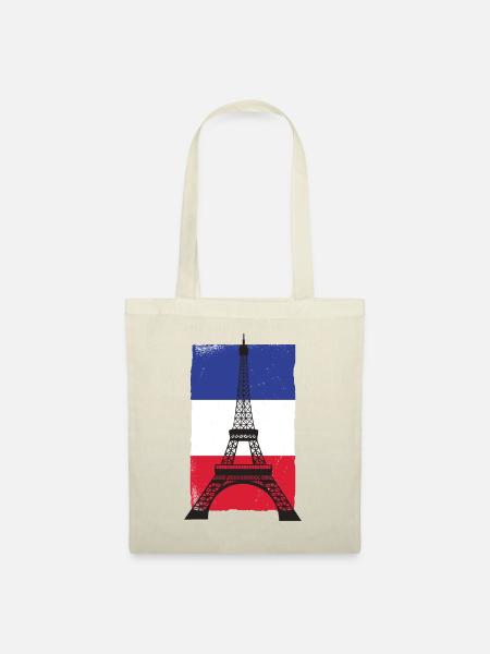 Frankreich Paris Französische Flagge - Stoffbeutel - Natur