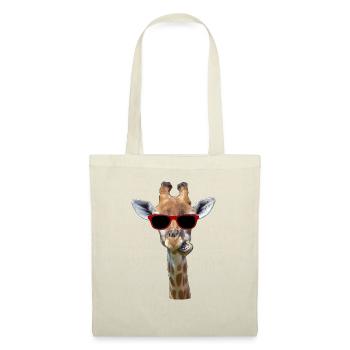 witzige, coole Giraffe mit Sonnenbrille - Stoffbeutel - Natur - Vorne