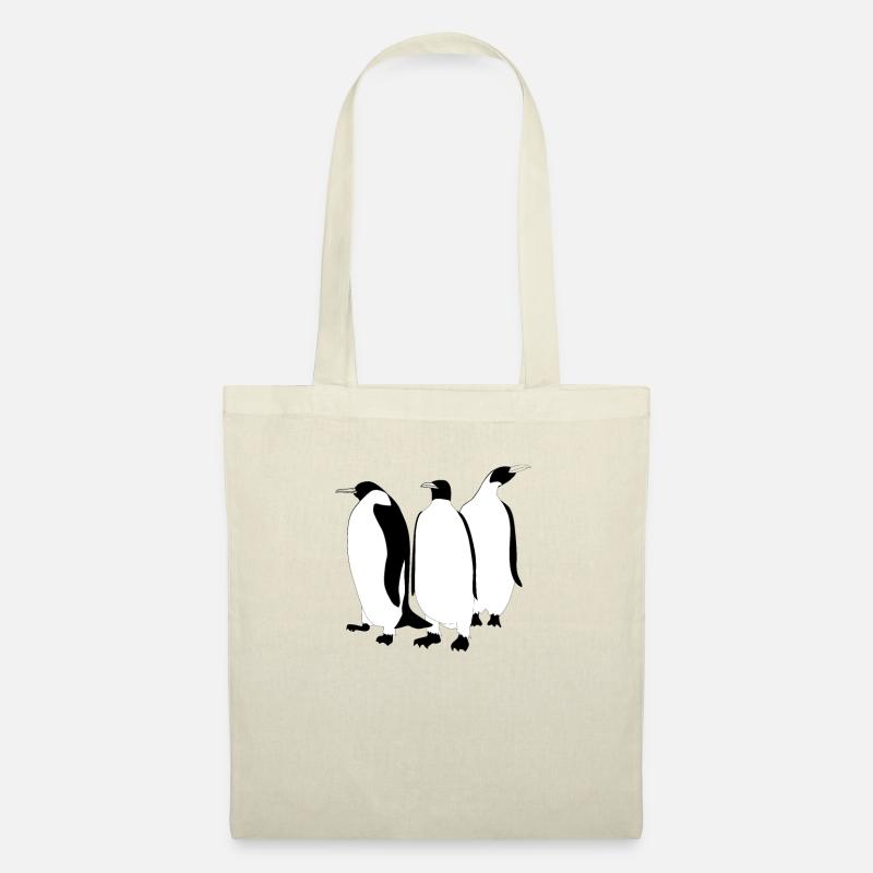 3 Kaiser Pinguine - Stoffbeutel - Natur