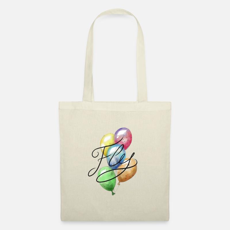 Bunte Luftballon - Stoffbeutel - Natur