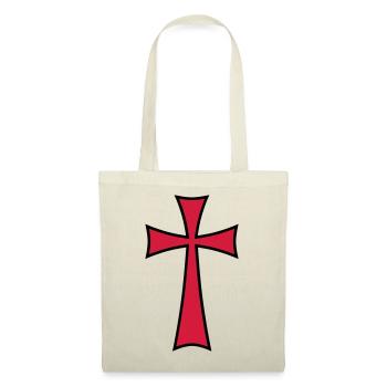 03 Templer Kreuz Mittelalter 2c - Stoffbeutel - Natur - Vorne