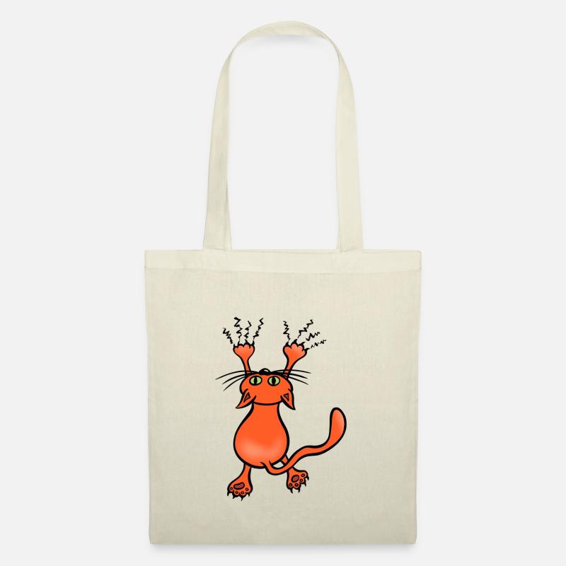 Wilde Katze orange - Stoffbeutel - Natur