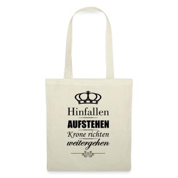 hinfallen krone richten - Stoffbeutel - Natur - Vorne