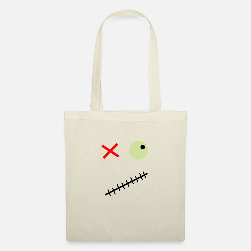 Visage terrifiant avec un œil vert - Sac en tissu - nature