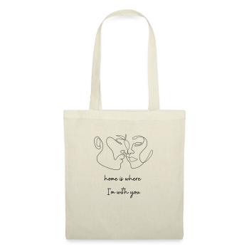 La maison est l’endroit où je suis avec vous! - Sac en tissu - nature - Devant