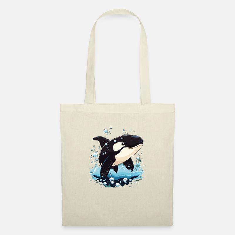 Süßes Orca Meer Delfin Design - Stoffbeutel - Natur