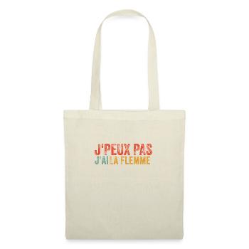 Je Peux Pas J'ai La Flemme Humour - Sac en tissu - nature - Devant