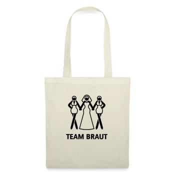 Team Braut (Junggesellinnenabschied / JGA) - Stoffbeutel - Natur - Vorne