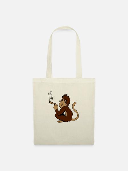 affe Weed Hanf - Stoffbeutel - Natur