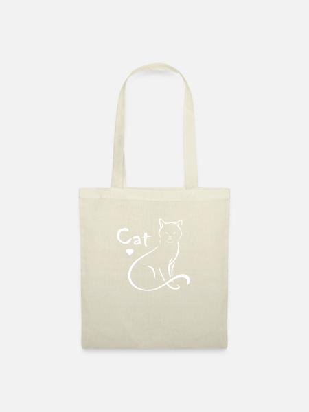 Cat Katze - Stoffbeutel - Natur