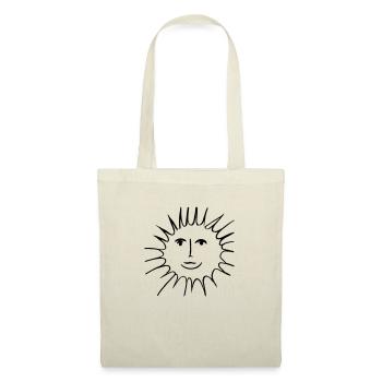 Sonne Sommer Aquarell Natur Strand Himmel Vektor 2 - Stoffbeutel - Natur - Vorne