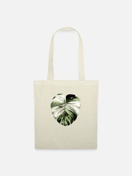 Monstera deliciosa albo variegata Fan - Stoffbeutel - Natur