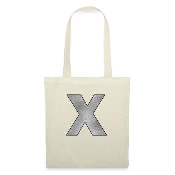Lettre X Argent - Sac en tissu - nature - Devant