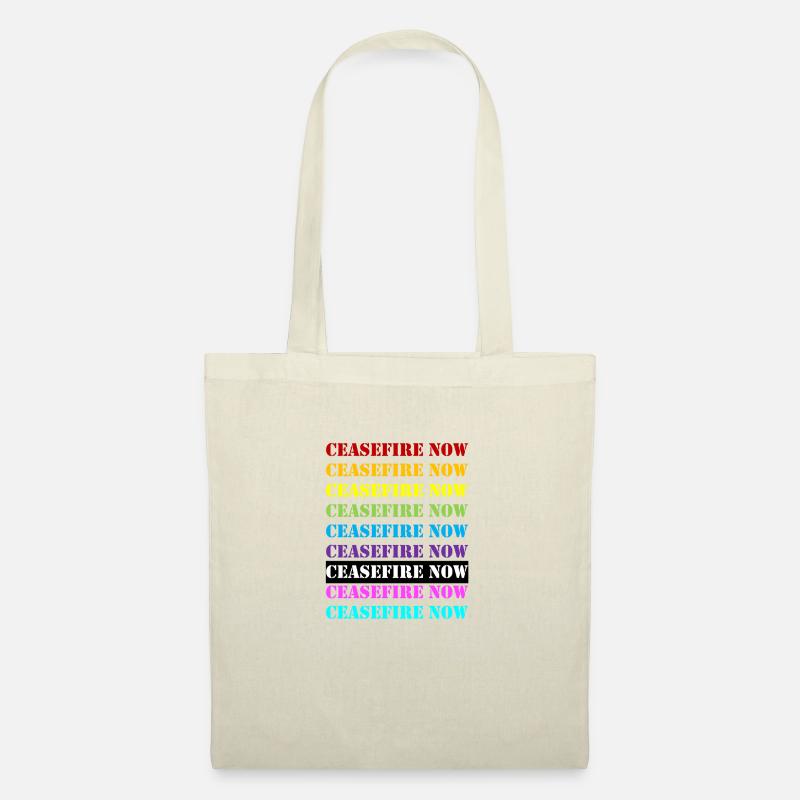 Ceasfire now rainbow shirt - Stoffbeutel - Natur