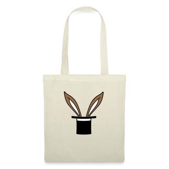 Hase Zylinder Hut Zauberer Kaninchen zaubern Trick - Stoffbeutel - Natur - Vorne