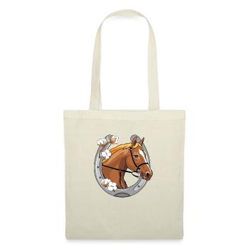 Tête de cheval avec une crinière rouge dans un cadre - Sac en tissu - nature - Devant