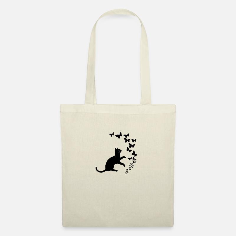Conception de chat noir et papillons - Sac en tissu - nature