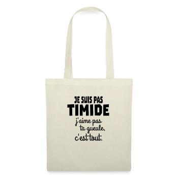 je suis pas timide - Sac en tissu - nature - Devant