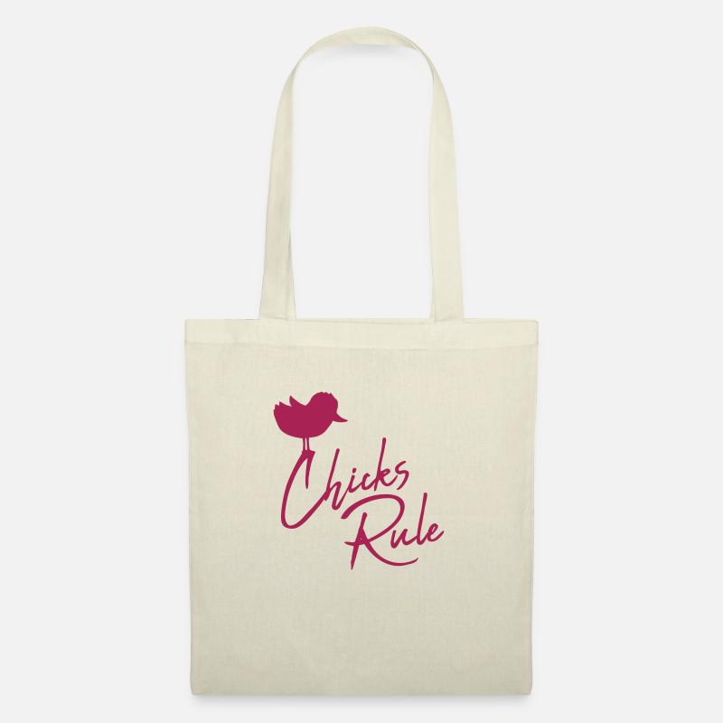 Chicks Rule mignon petit oiseau - Sac en tissu - nature