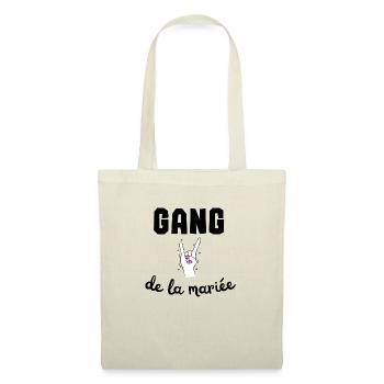 Tee shirt humour gang de la mariée - Sac en tissu - nature - Devant