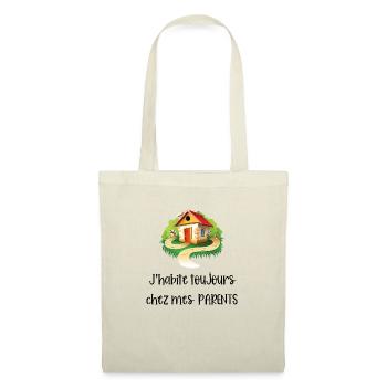 j'habite toujours chez mes parents - Sac en tissu - nature - Devant