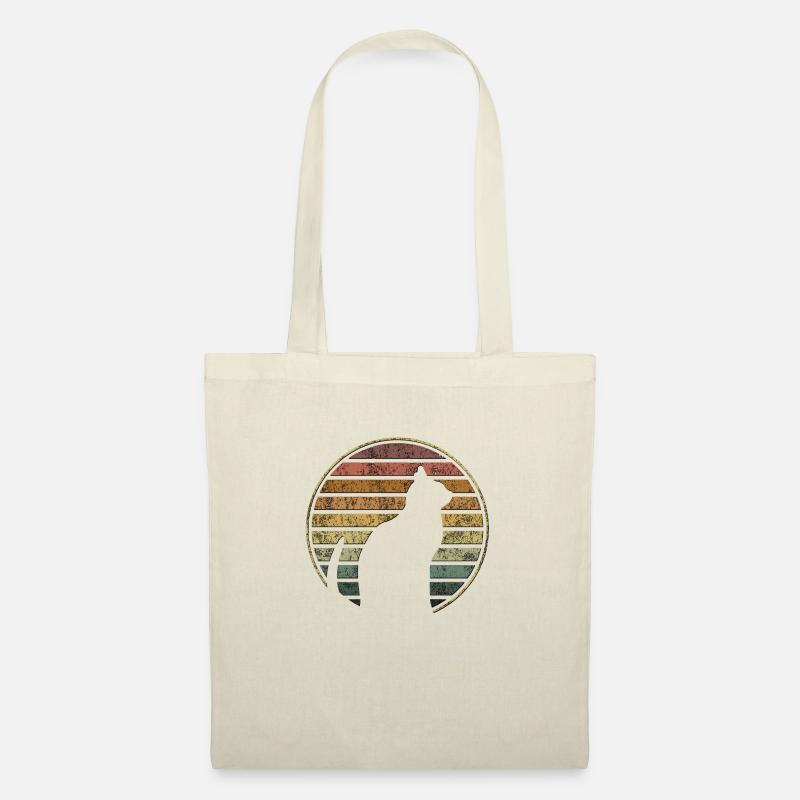 Retro Katze Vintage - Stoffbeutel - Natur