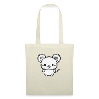 Kawaii mignon souris heureuse - Sac en tissu - nature - Devant