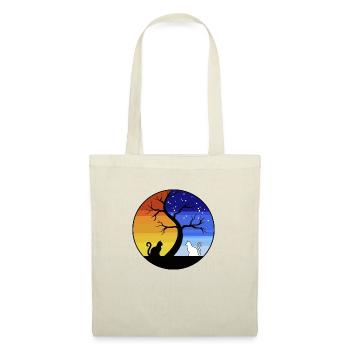KATZE YING YANG - Stoffbeutel - Natur - Vorne