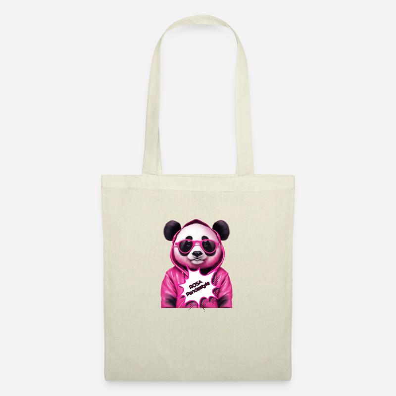 Pink Pandastyle - Stoffbeutel - Natur