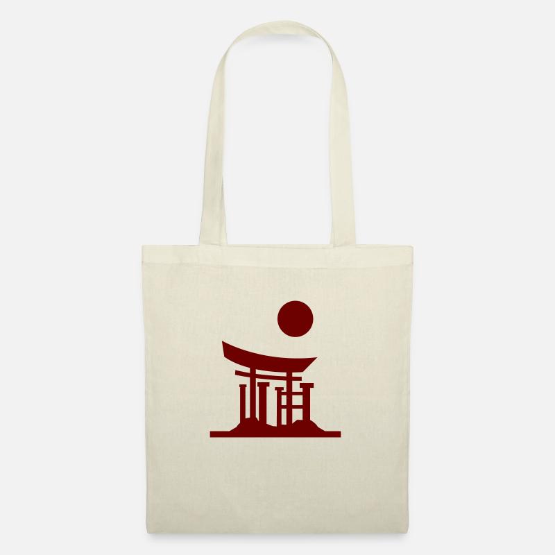 japan gate silhouette - Stoffbeutel - Natur