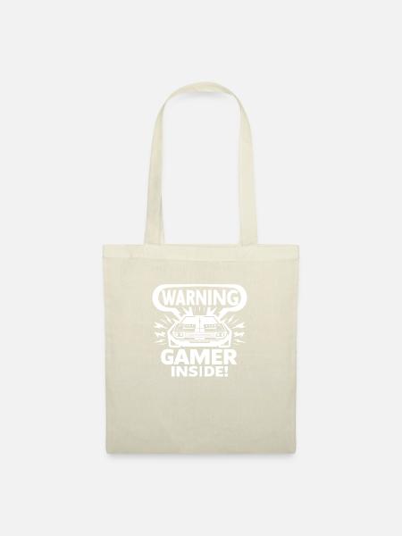 Warnung Gamer Inside - Stoffbeutel - Natur