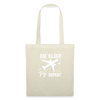 Eat Sleep Fly Repeat - Stoffbeutel - Natur - Vorne