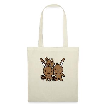 3 Lapins Famille Enfants Parents Trois Frères et sœurs Mignon - Sac en tissu - nature - Devant