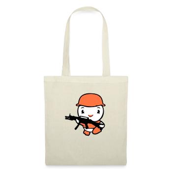 Canard Soldat Armée Militaire Professionnel Casque Pistolet Running - Sac en tissu - nature - Devant