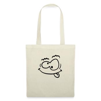 Visage souriant de fou bizarre drôle - Sac en tissu - nature - Devant