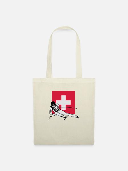 ski - alpine - apres - schweiz - Stoffbeutel - Natur