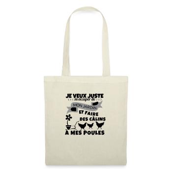 Mon Jardin et mes poules Cadeau - Sac en tissu - nature - Devant
