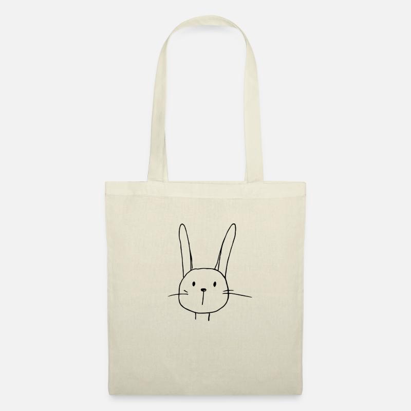 Süßer Hase - Schwarz - Stoffbeutel - Natur