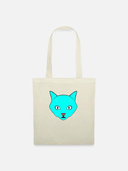 Katze Türkis - Stoffbeutel - Natur