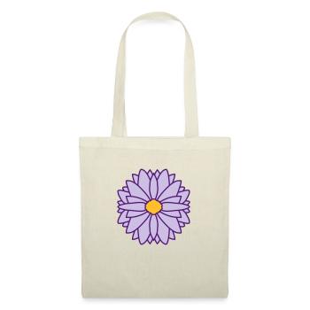 Runde Hübsche Blume Design - Stoffbeutel - Natur - Vorne