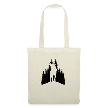 Wilder Wolf Skizze Wilde Tier Wandern Natur Seele - Stoffbeutel - Natur - Vorne