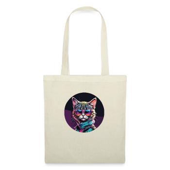 Retro Cat / Retro Katze - Stoffbeutel - Natur - Vorne