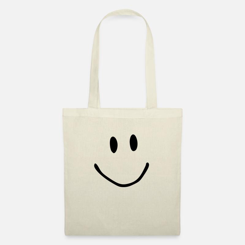 Big Smile. Smiley, Gesicht. lustig - Stoffbeutel - Natur