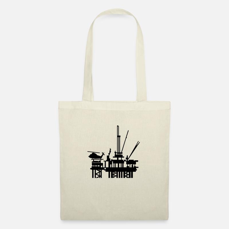 Ölplattform / offshore oil rig (1c) - Stoffbeutel - Natur