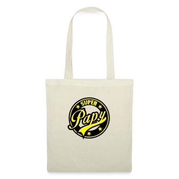 super papy vintage cercle rond logo - Sac en tissu - nature - Devant