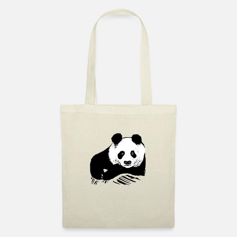 Panda - Stoffbeutel - Natur