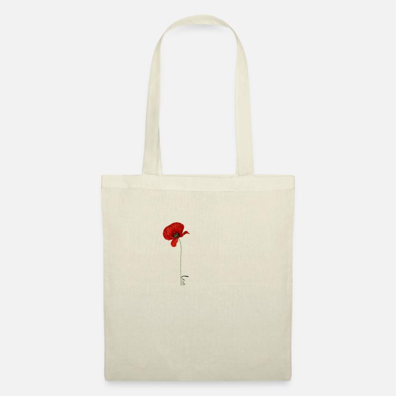 Mohnblume Love - Stoffbeutel - Natur