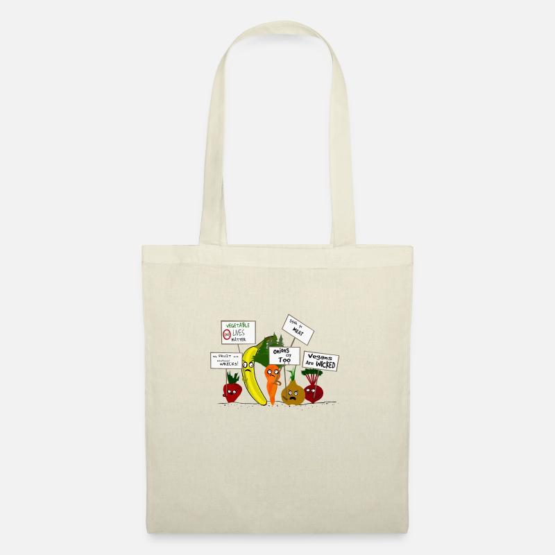 Vegetables and Fruit Protesting Vegans - Tote Bag - nature