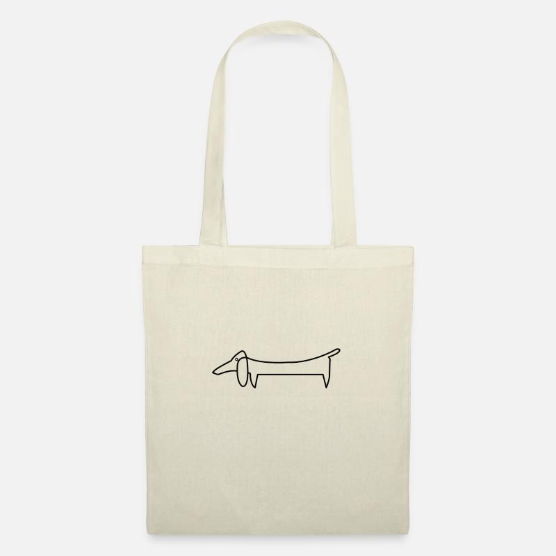 Le Teckel One Line - Sac en tissu - nature