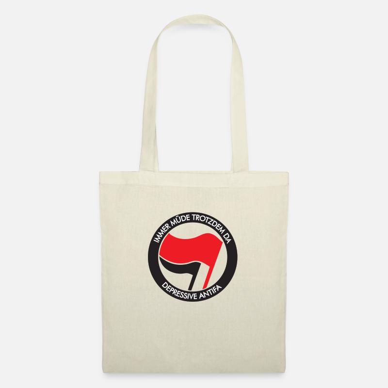 IMMER MÜDE TROTZDEM DA - DEPRESSIVE ANTIFA - Stoffbeutel - Natur